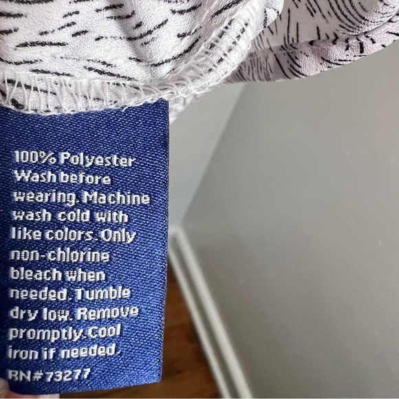 Apt. 9 Ruffle Peplum Top Vintage Waves White Black XL - Picture 11 of 12